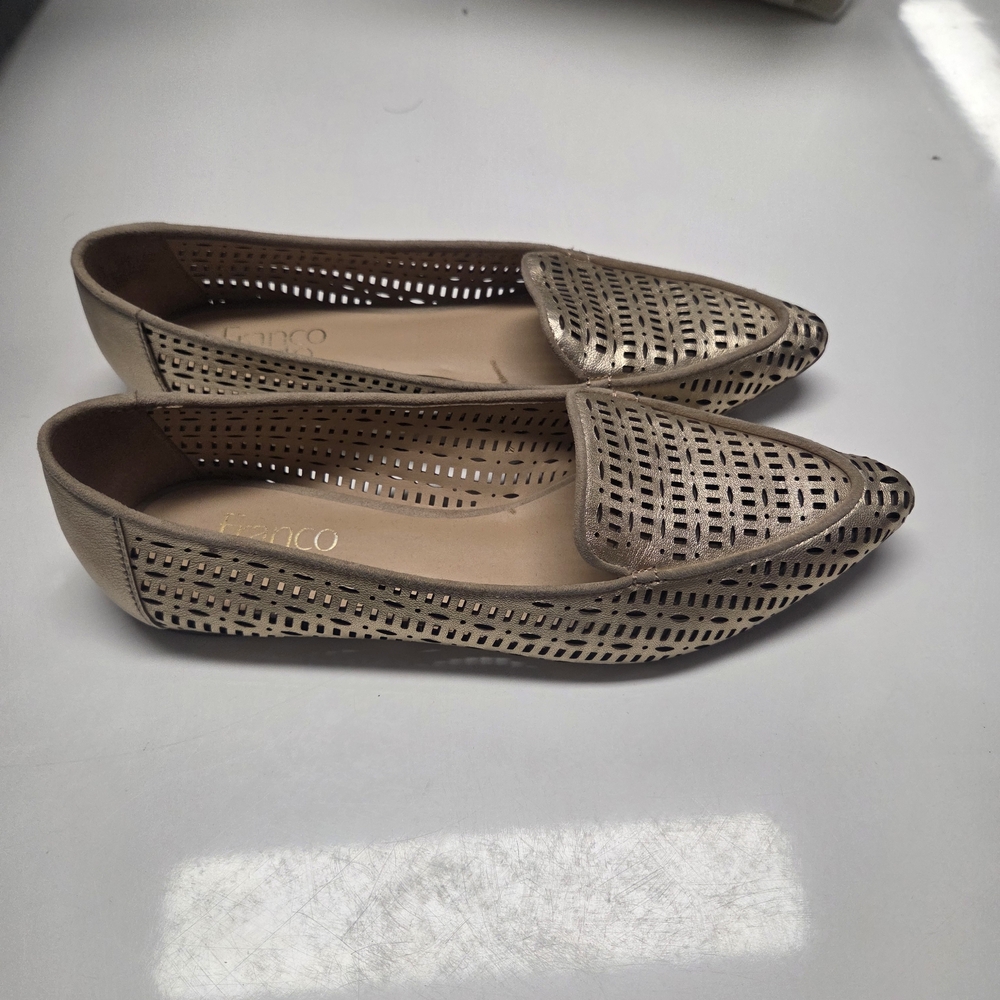 Franco Sarto Women's Taupe Perforated Loafers